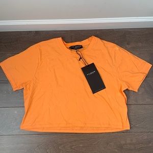NWT fitjeans cropped orange tee